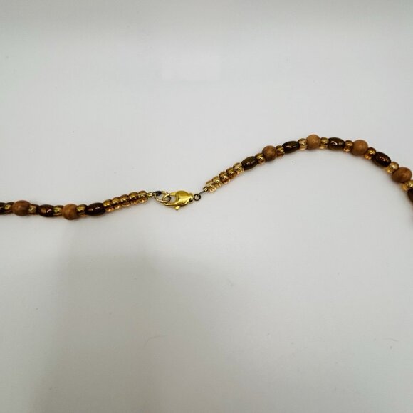 Unbranded Green Dark Orange Bead Necklace 24” - Picture 5 of 6